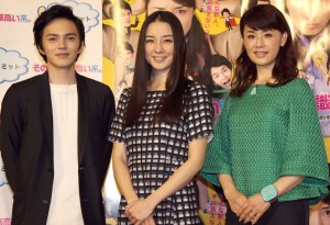 『その男、意識高い系。』完成試写会に登場した林遣都、伊藤歩、大地真央