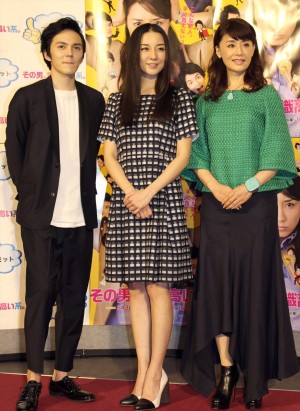 『その男、意識高い系。』完成試写会に登場した林遣都、伊藤歩、大地真央