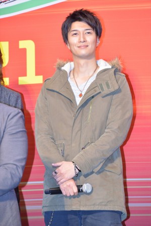 『スーパーヒーロー大戦GP 仮面ライダー3号』完成披露イベントに登壇した天野浩成