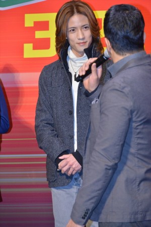 『スーパーヒーロー大戦GP 仮面ライダー3号』完成披露イベントに登壇した半田健人、高田延彦