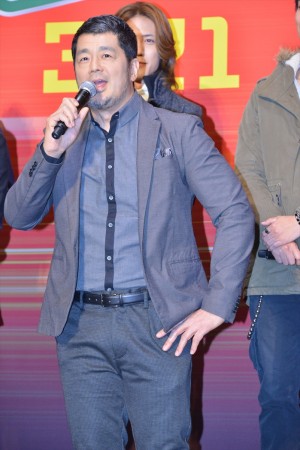 『スーパーヒーロー大戦GP 仮面ライダー3号』完成披露イベントに登壇した高田延彦