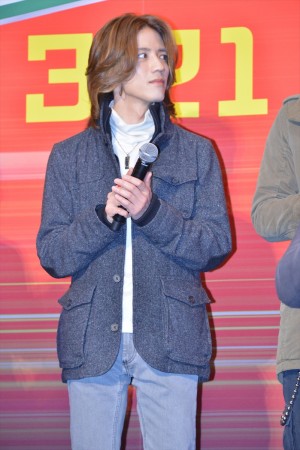 『スーパーヒーロー大戦GP 仮面ライダー3号』完成披露イベントに登壇した半田健人