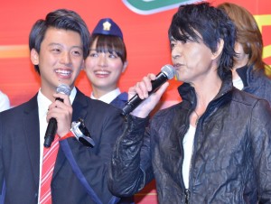 『スーパーヒーロー大戦GP 仮面ライダー3号』完成披露イベントに登壇した竹内涼真、倉田てつを