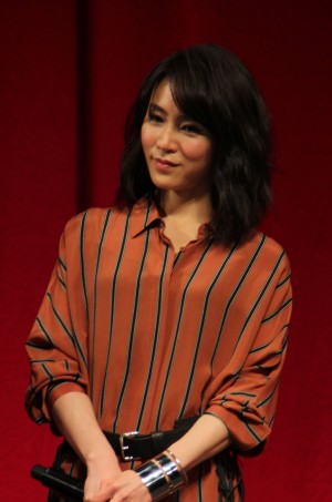 『エイプリルフールズ』完成披露試写会に登壇した山口紗弥加