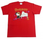 「yoshikittyピアノバージョン」Tシャツ：レッド