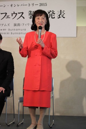 三田和代、舞台『地獄のオルフェウス』製作発表会にて