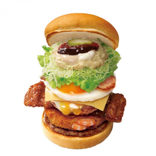 「全部のせバーガー」(1230円・税込) 4月27日より全国のロッテリアで期間限定発売