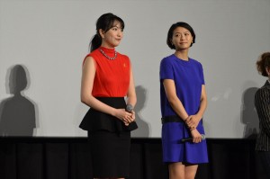 『名探偵コナン 業火の向日葵』初日舞台挨拶に登壇した榮倉奈々と知英