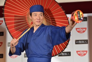 「日清麺職人」新CM発表会に登場した松岡修造