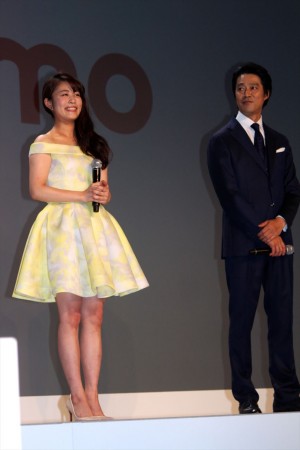高畑充希、堤真一、「ドコモ  2015夏 新サービス・新商品発表会」にて