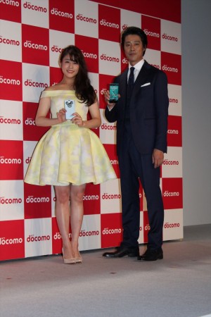 高畑充希、堤真一、「ドコモ  2015夏 新サービス・新商品発表会」にて