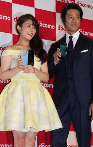 高畑充希、堤真一、「ドコモ  2015夏 新サービス・新商品発表会」にて