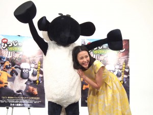 『映画 ひつじのショーン～バック・トゥ・ザ・ホーム～』テレビCM収録会見に登場した木村佳乃