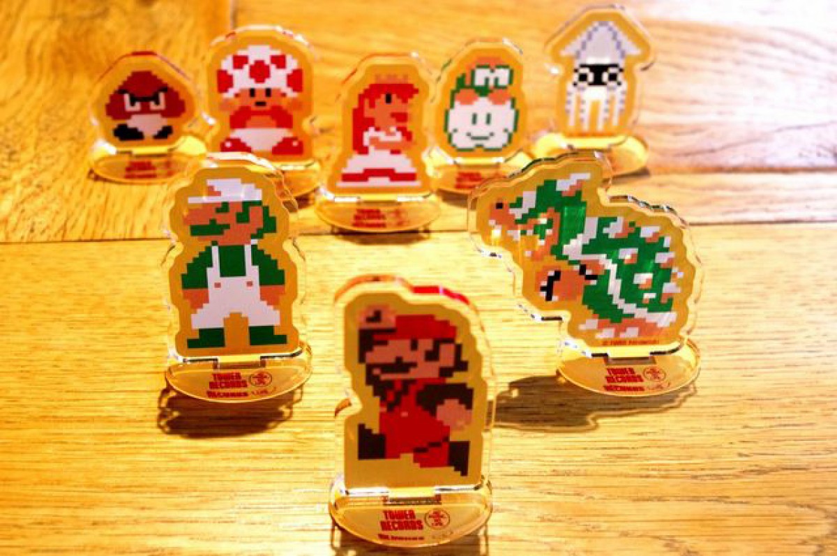 『スーパーマリオブラザーズ』カフェ、タワレコで開催　8bitマリオがラテアートに