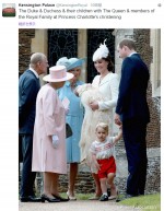 英王室シャーロット王女の洗礼式の様子
