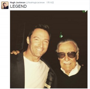 コミコン2015でのヒュー・ジャックマンとスタン・リー