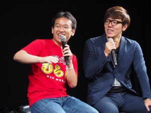 『モンスターストライク』アニメ制作発表会に登場したマックスむらい、HIKAKIN