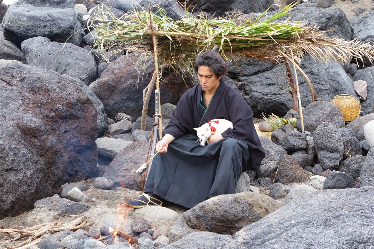 映画『猫侍』萌える新ビジュアル解禁！ 白猫・玉之丞＆黒猫とのラブラブ写真も公開