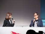 「ドラゴンクエスト新作発表会」に出席した椿姫彩菜、堀井雄二