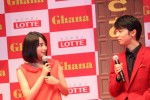 「ガーナミルクチョコレート」CMイベントに登場した広瀬すず、羽生結弦