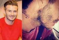 息子ブルックリンの愛称のタトゥーを入れたデヴィッド・ベッカム