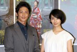 朝ドラ『あさが来た』第１週完成披露試写会に出席した波留、玉木宏