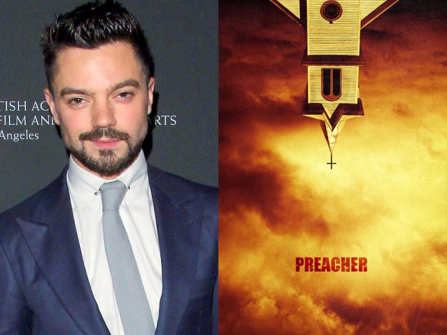 『Preacher(原題)』TVシリーズ主演のドミニク・クーパー(写真右は、セス・ローゲンがツイッターに投稿したビジュアル)