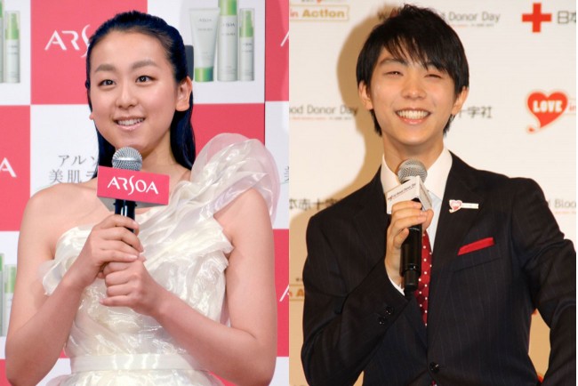 小中学生から高い人気を誇るフィギュアスケートの浅田真央選手と羽生結弦選手
