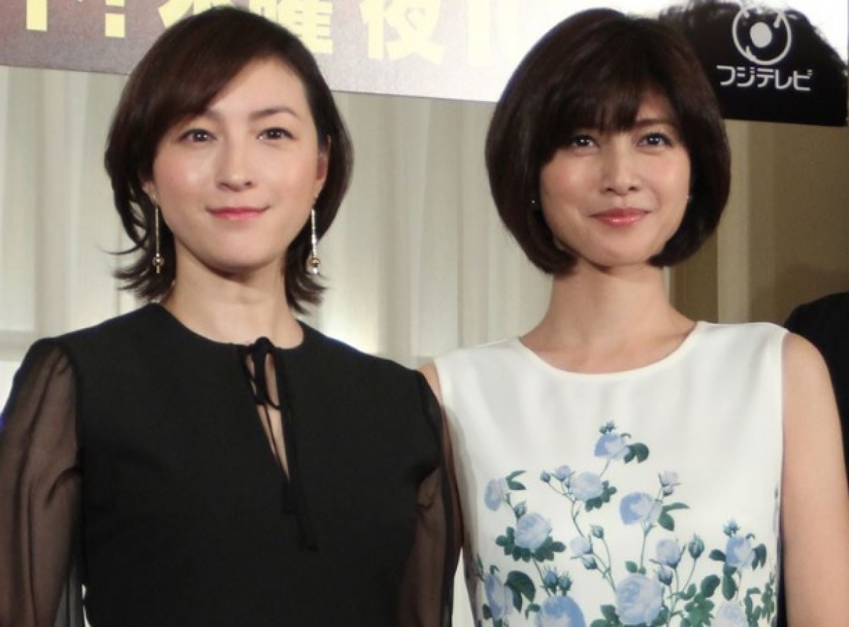 ドラマ『ナオミとカナコ』制作発表会に出席した広末涼子、内田有紀