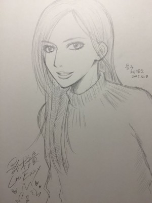 漫画家・影木栄貴が描いた北川景子の似顔絵イラスト