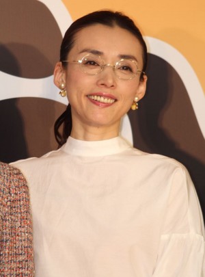映画『家族はつらいよ』完成報告会見に登壇した中島朋子