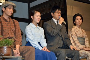 朝ドラ『とと姉ちゃん』スタジオ取材会に出席した高畑充希、西島秀俊、木村多江、向井理