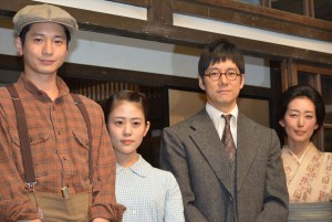 朝ドラ『とと姉ちゃん』スタジオ取材会に出席した高畑充希、西島秀俊、木村多江、向井理