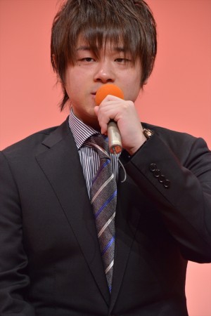 『聖戦ケルベロス 竜刻のファタリテ』製作発表会見に登壇した松岡禎丞