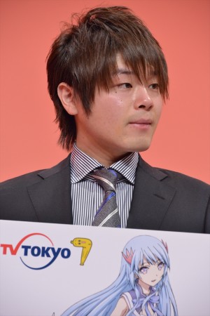 『聖戦ケルベロス 竜刻のファタリテ』製作発表会見に登壇した松岡禎丞