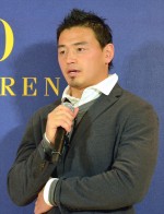 「ポロ ラルフ ローレン」スペシャルサポーター決定記者会見に登場した五郎丸歩選手