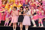 『プリキュア』新シリーズの合同会見に登壇した声優の高橋李依、堀江由衣、女優の新妻聖子