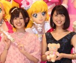 『プリキュア』新シリーズの合同会見に登壇した声優の高橋李依と女優の新妻聖子