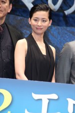 映画『エヴェレスト 神々の山嶺』完成披露試写会に登壇した尾野真千子