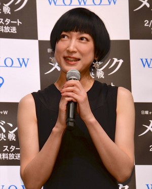 『連続ドラマW　メガバンク最終決戦』完成披露試写会に登壇した緒川たまき
