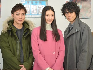 （左から）菜々緒、斎藤工、窪田正孝、日テレドラマ「奇跡のコラボ」取材会にて