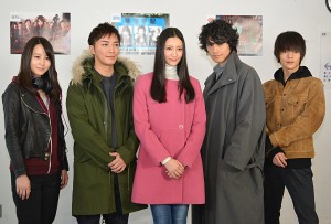 （左から）堀北真希、成宮寛貴、菜々緒、斎藤工、窪田正孝、日テレドラマ「奇跡のコラボ」取材会にて