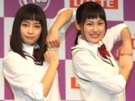 ロッテ「Fit’s」新CM発表会に出席した広瀬すずと南乃彩希