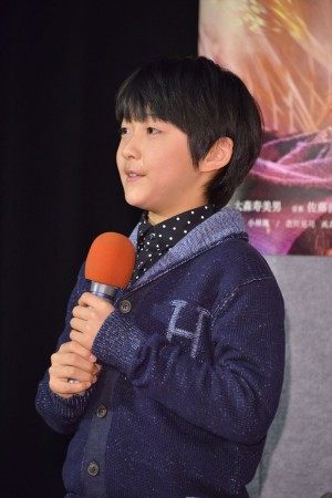 ドラマ『精霊の守り人』記者会見に出席した小林颯