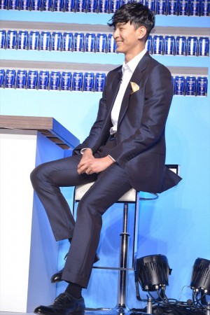 「ザ・プレミアム・モルツ＜香るエール＞」発売イベントに登壇した松田翔太
