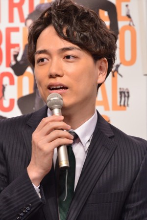 「福田雄一×StarS（井上芳雄・浦井健治・山崎育三郎）『トライベッカ』」製作会見に出席した山崎育三郎