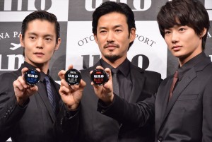 「UNO」新CM発表会に登壇した窪田正孝、竹野内豊、野村周平