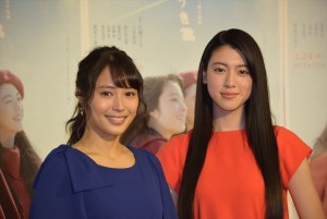 名曲ドラマシリーズ『ひこうき雲』完成試写会に出席した広瀬アリスと三吉彩花