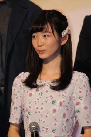 映画『仮面ライダー1号』完成披露イベントに登壇した岡本夏美