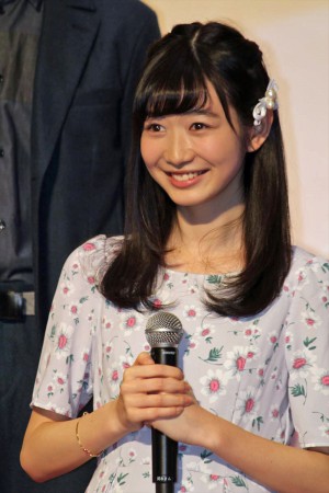 映画『仮面ライダー1号』完成披露イベントに登壇した岡本夏美